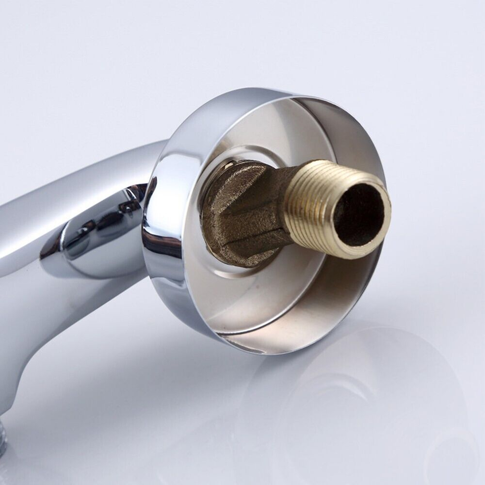 1X Polished Chrome Finish Wall Mounted Bathtub Shower Tap Mixer Faucet