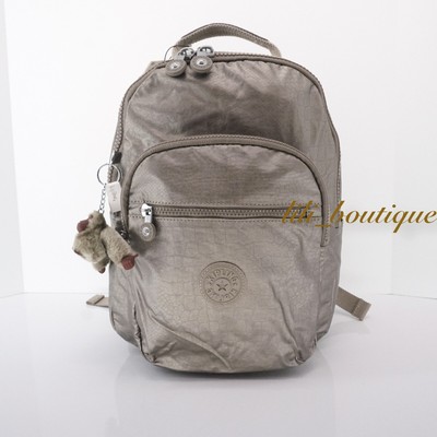 small silver backpack