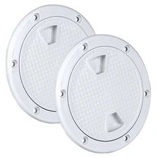 2X 4"  Twist Deck Plate ABS Round Non Slip Inspection Boat Hatch Cover w/Screws