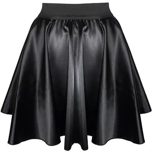Short pleated top satin skirt
