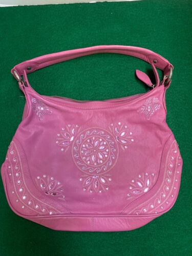 Wilsons Leather Soft Pink Handbag Clutch Purse be… - image 1
