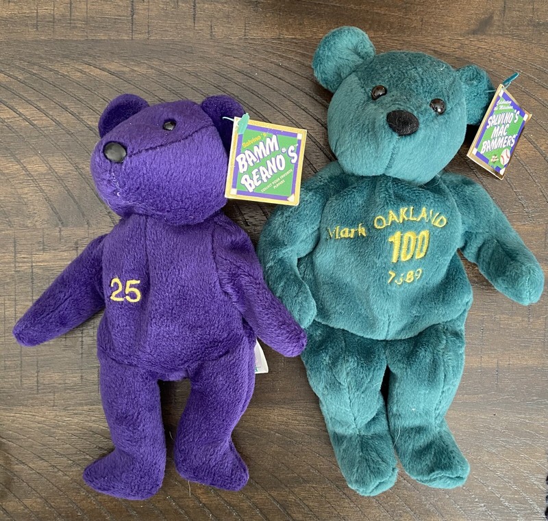 Mark McGwire Salvinos Mac Bammers  Milestone Home Run Bears Pair Green Purple