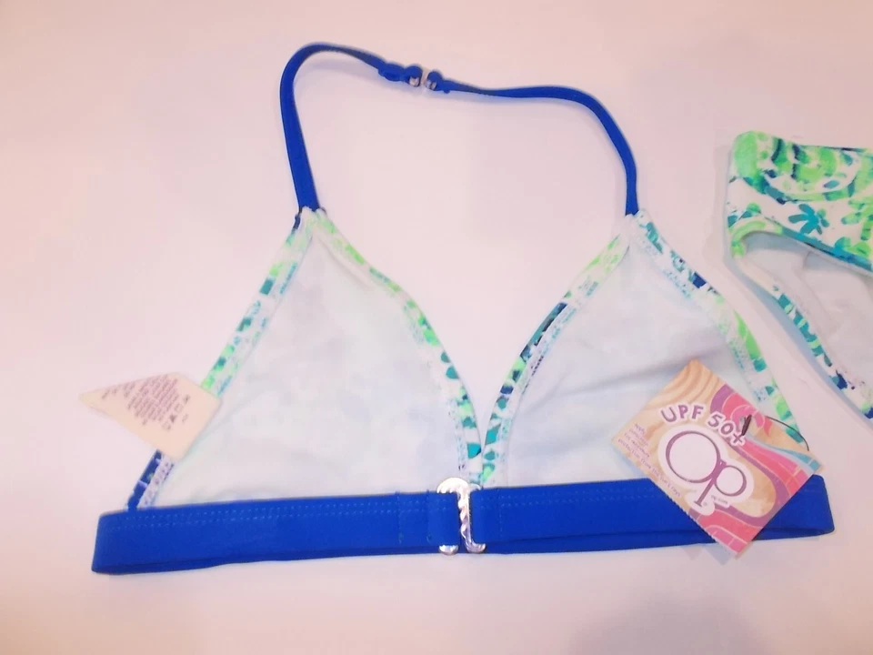Conjunto de traje de baño bikini de 2 piezas verde y azul OP para niñas talla 4/5 Foto 4 de 4