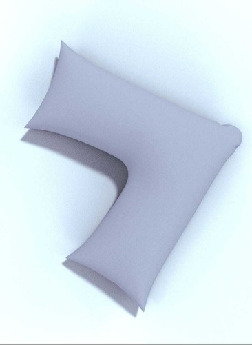 V Shaped Pillow with Flannelette Thermal V Pillowcase Back&Neck Support 74x34cm - Picture 6 of 35
