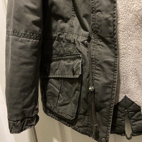 H&M divided parka jacket womens size 8 green canvas full zip green tailored - Picture 5 of 12