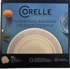 Corelle Amelia Round 12 piece Dinnerware Set