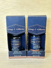 Lot Of 2 -King C.Gillette Men's Beard Oil with Argan Oil 1 FL OZ Ea