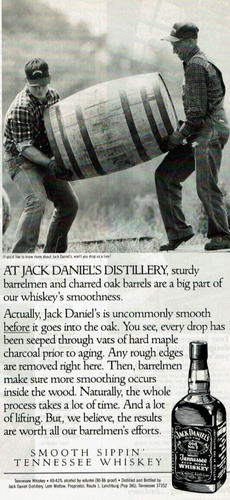 1990 Vintage Print Ad Jack Daniels Smooth Sippin' Tennessee Whiskey Men Barrel