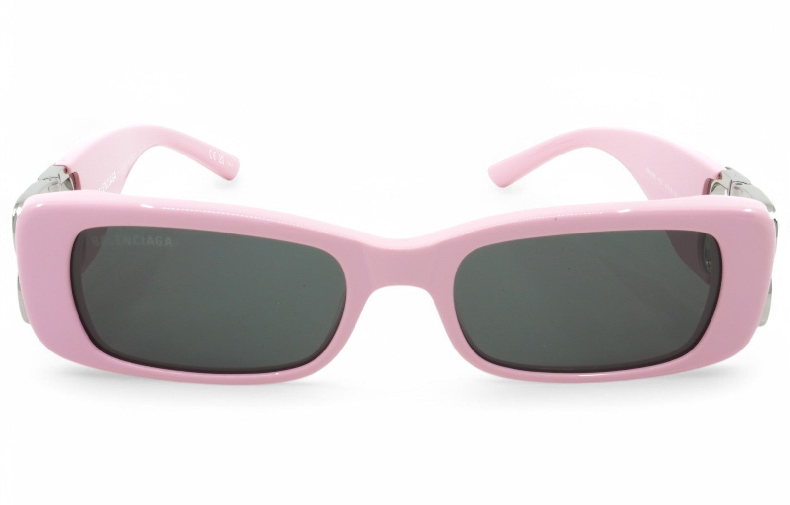 [BB0096S-012] Womens Balenciaga Rectangular Sunglasses - Pink/Silver thumbnail 3