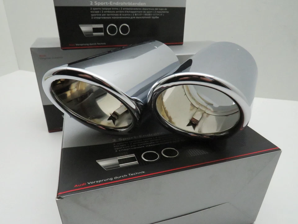 Original Audi Auspuffblende A4 A5 A6 Q5 Endrohr S-Line Chrom Auspuff  80mm - Bild 3 von 4