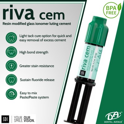 SDI RivaCem Self Cure, Radiopaque Resin Modified Glass Ionomer Luting Cement