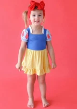 NWT Posh Peanut Snow White  Twirl Bodysuit Dress 18-24months