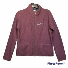 Harley Davidson 100% Wool Full Zip Women's Med Maroon Sweater Embroidered Logo