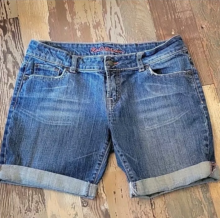 Kali Womens Denim Blue Jean Bermuda Shorts Size 9 Juniors