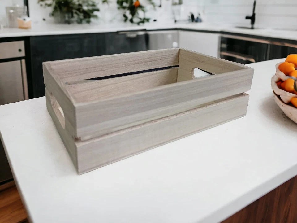 Set 4 Cassette in legno piccola per decorare decoupage porta pane frutta tavola - Immagine 2 di 4