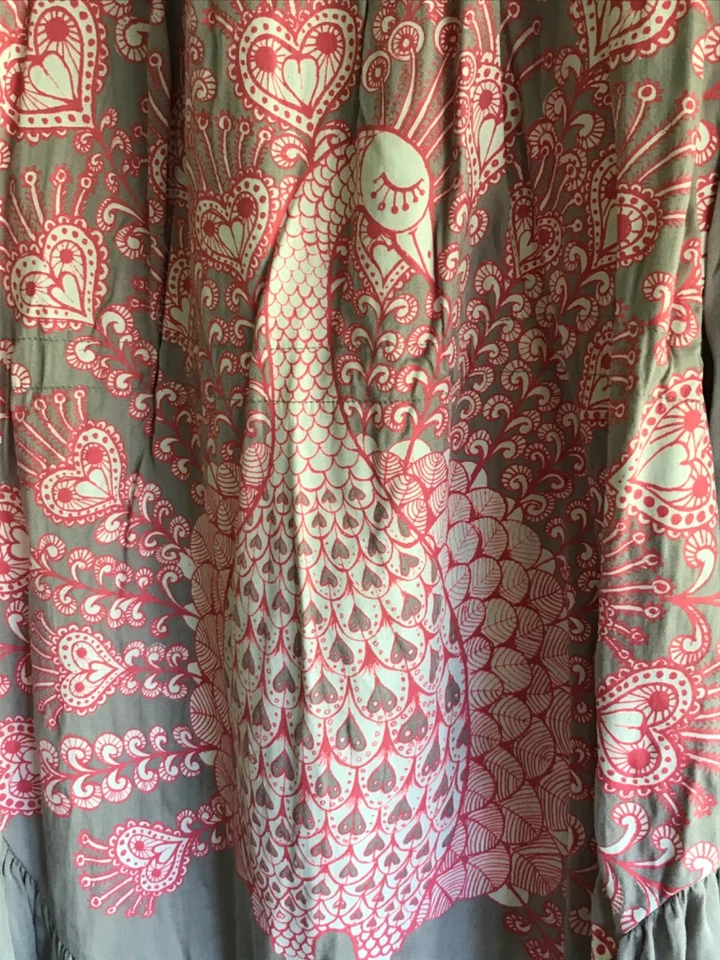 纸翅膀女孩 6 高低风格 Adj-Sleeves 闪亮孔雀连衣裙 精美 HTF — 第 3/4 张图片