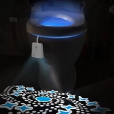 Rechargeable Toilet Bowl Night Light, 16-Color LED Motion Activated 1 Pack 