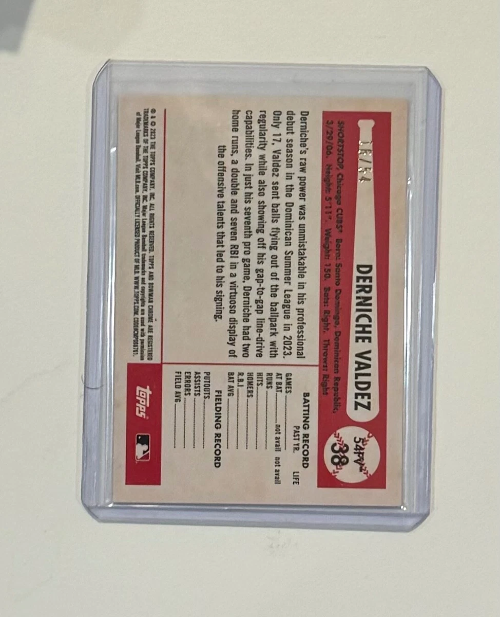 2023 Bowman Draft Chrome Derniche Valdez 1954 Flag Variation 16/54 