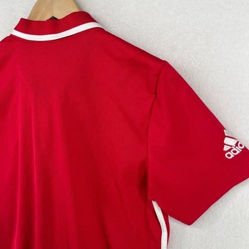 NEW YORK RED BULL Shirt Mens L ADIDAS MLS Climalite Soccer Polo Jersey Red - Picture 6 of 16