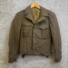 Vintage IKE WWII Military Jacket Mens 36R Brown Wool Field Short 40s