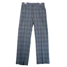 Vtg 70s-80s Magic Stretch by Haggar Blue Plaid Slacks Men's 31x32 Trouser Pants