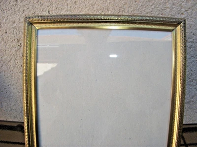 cadre ancien en métal doré 24,5 X 18,5 Feuillure 23,5 X 17,5 cm - Photo 1/4