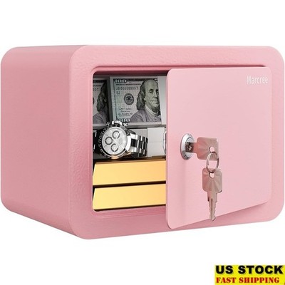 Compact Kids Safe Lockbox Portable Mini Security Safe W/ Key Easy Installation
