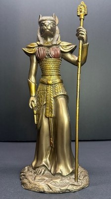 Egyptian Goddess Bastet Cat Statue Goddess Of Protection Health Pacific Gift 10''