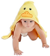 HIPHOP PANDA Hooded Towel - Rayon Made 30x30 Inch (Pack of 1), Yellow Duck 