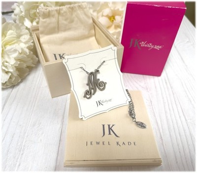 JK by Thirty One Initial Monogram M Necklace Silvertone 20'' NIB Jewel Kade