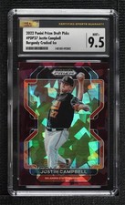 2022 Prizm Draft Picks Burgundy Cracked Ice 8/23 Justin Campbell CSG 9.5 5rq