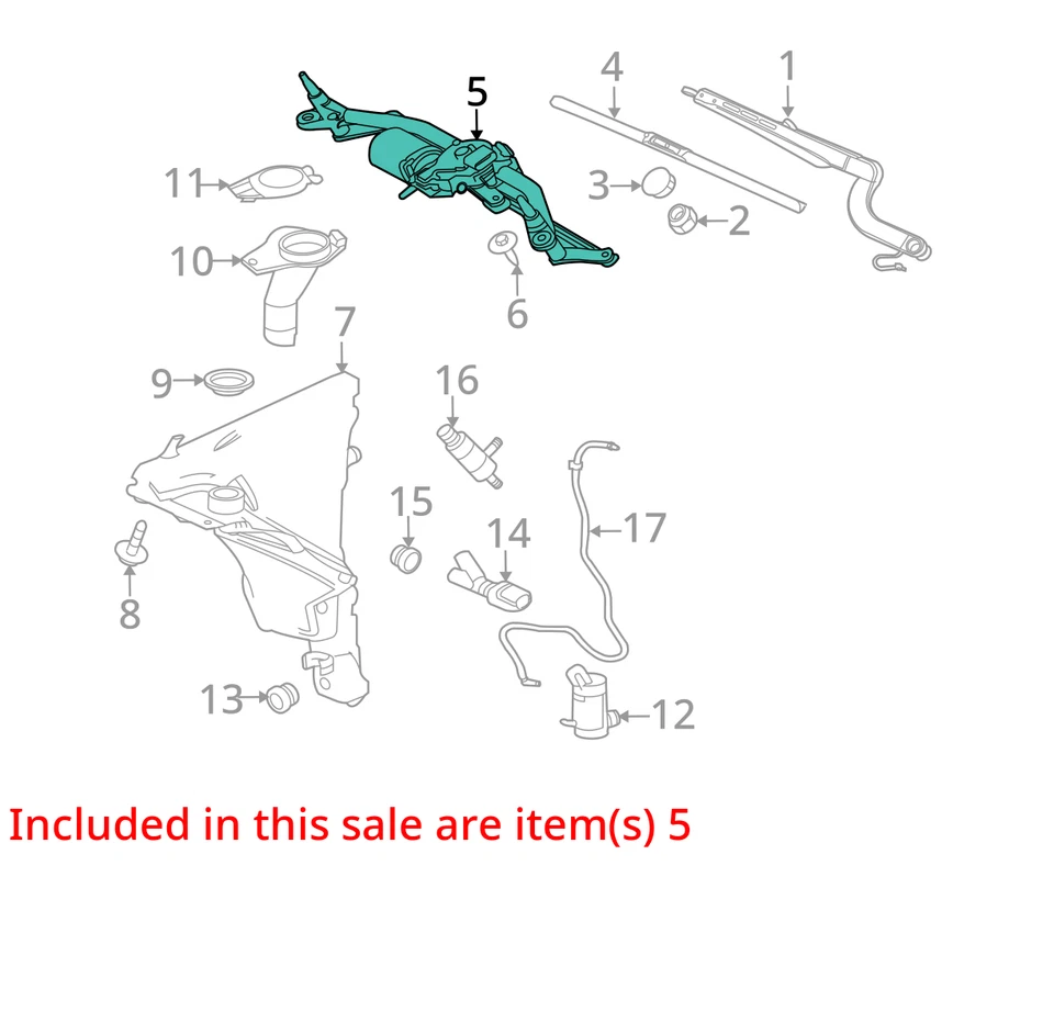 Jaguar XJ 2014 motor limpiaparabrisas delantero fabricante de equipos originales 100 k millas - LKQ429976625 Foto 4 de 4