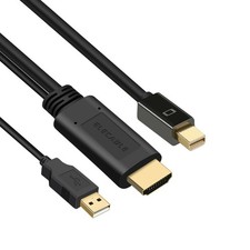 HDMI to Mini DisplayPort Adapter Cable, 4K HD Video Audio Converter Cord (6FT)