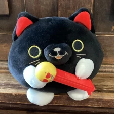 Snackles 5” Luna Black Cat Plush Stuffed Animal Heart Eyes PEZ Dispenser ZURU