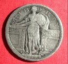 1917 Type I US Standing Liberty SILVER Quarter! "Philadelphia" Mint! FINE Coin