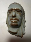 Small Frankoma Pottery Indian Chief Head Native American unusual color As is