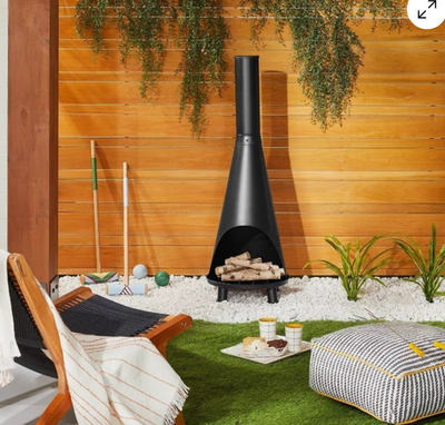 #ad #ad Hearth amp; Hand Wood Burning Outdoor Patio Heating Rust Resistant Chimenea $84.15