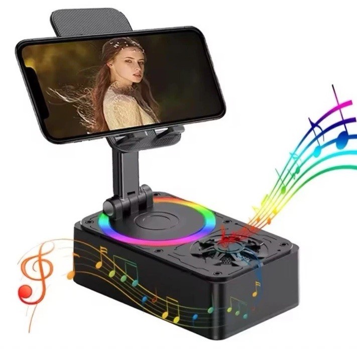 Portable Bluetooth Speaker with LED Holder 360° Adjustable Wireless Sound-image