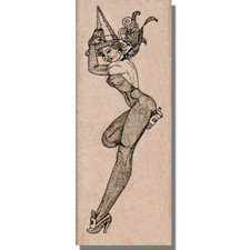 Wood Rubber Stamp, Beautiful Witch With Hat, Halloween, People,Woman,Spooky,Lady