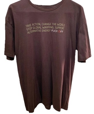 Vintage 2007 Roots Canada David Suzuki Flick Off Collab Tee L-XL Deadstock