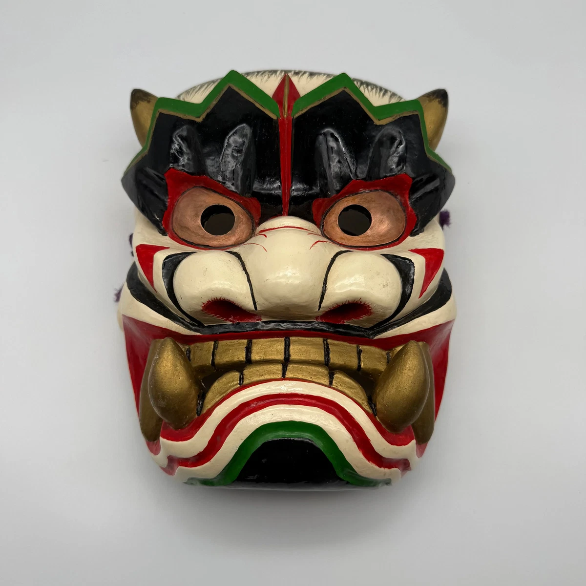 木制日本古董面具| eBay