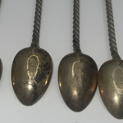 Vintage Gold Plated Barley Twisted Spoons Set Of 11 Tea Spoons With Box - Picture 13 of 20