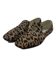 JIMMY CHOO Leopard print slip-ons brown