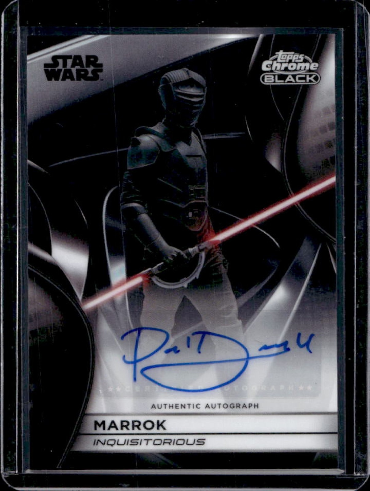 2025 Star Wars Smugglers Outpost Paul Darnell as Marrok Chrome Black Auto #CB-PD view 1