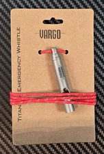 Vargo Titanium Emergency Whistle 100+ Decibel Level Sound w/Reflective Lanyard
