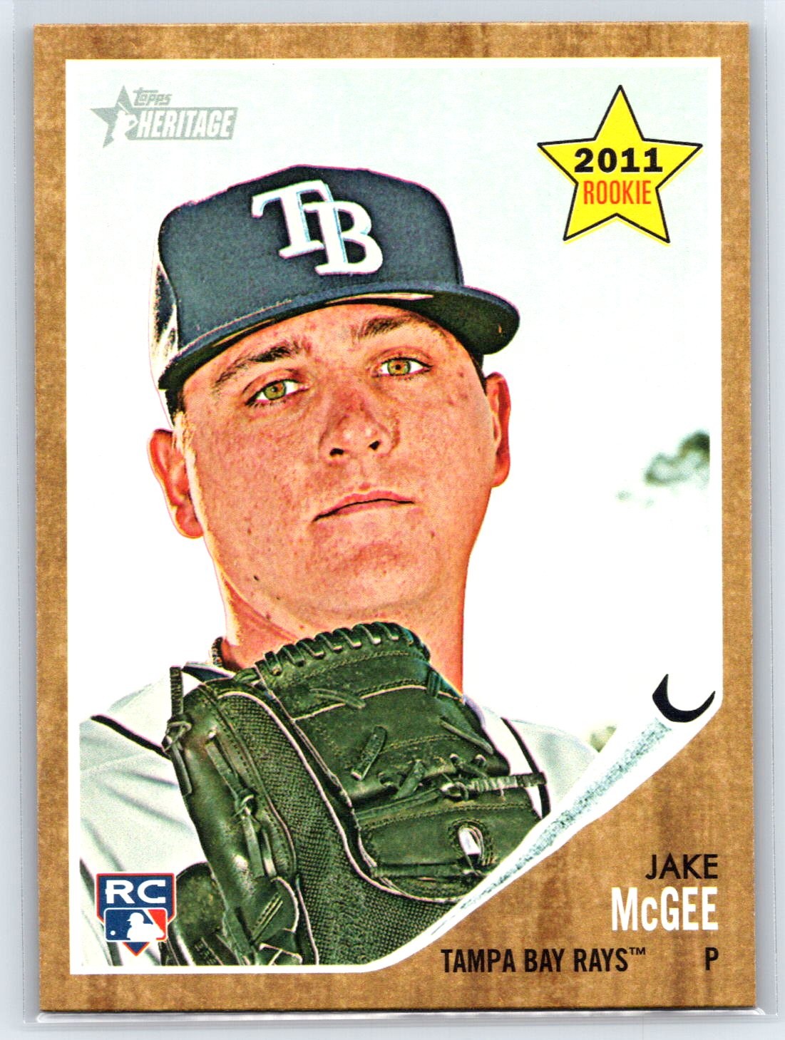 2011 Topps Heritage Jake McGee Rookie Tampa Bay Rays RC #19