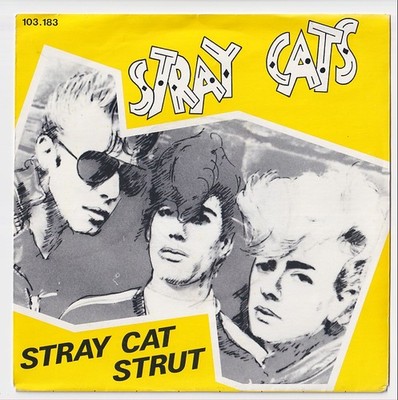 STRAY CATS * Strut * 1981 HOLLAND LTD YELLOW VINYL 45 * NEO ROCKABILLY REVIVAL *