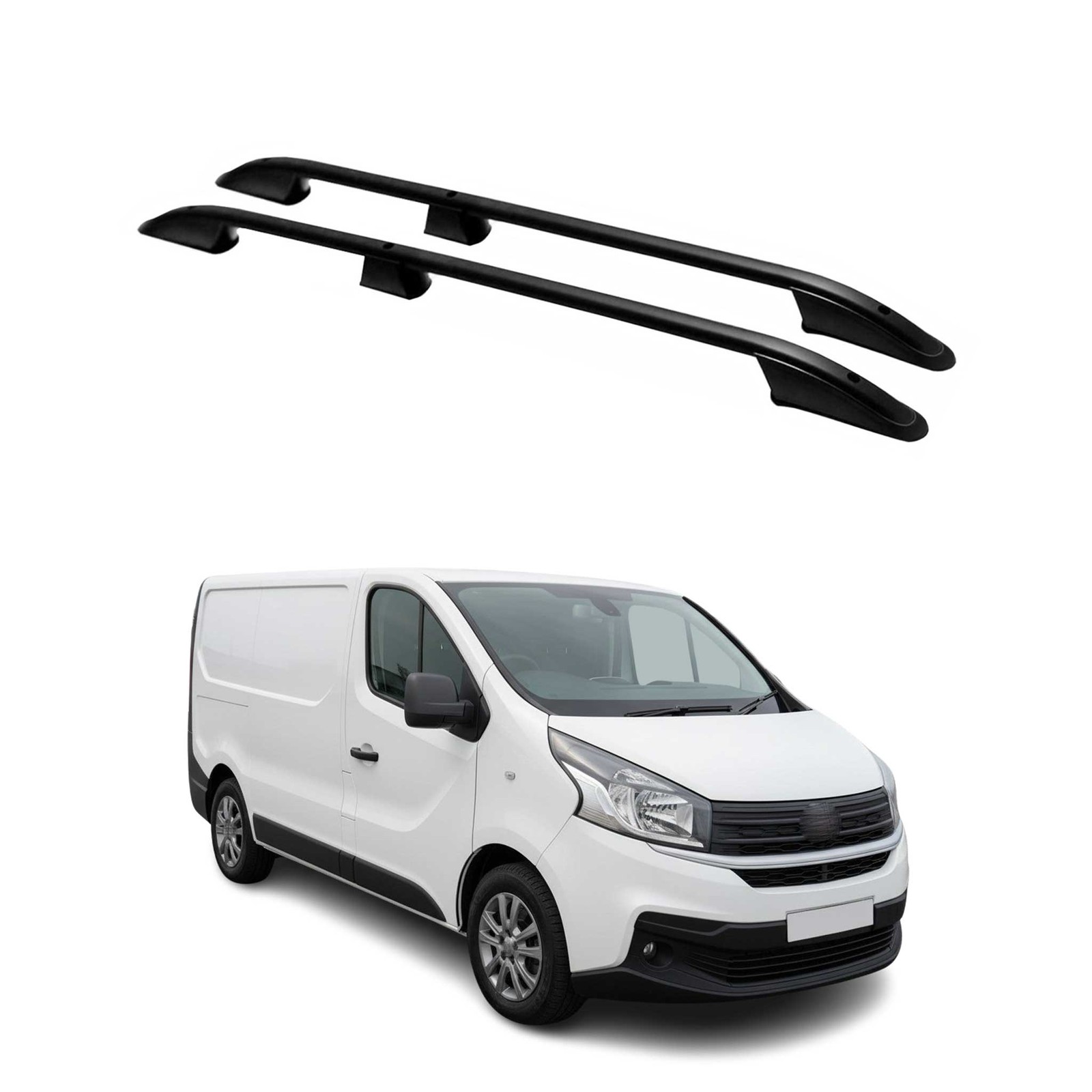Barres de toit Fiat Talento L1 en aluminium noir premium pour un design exclusif