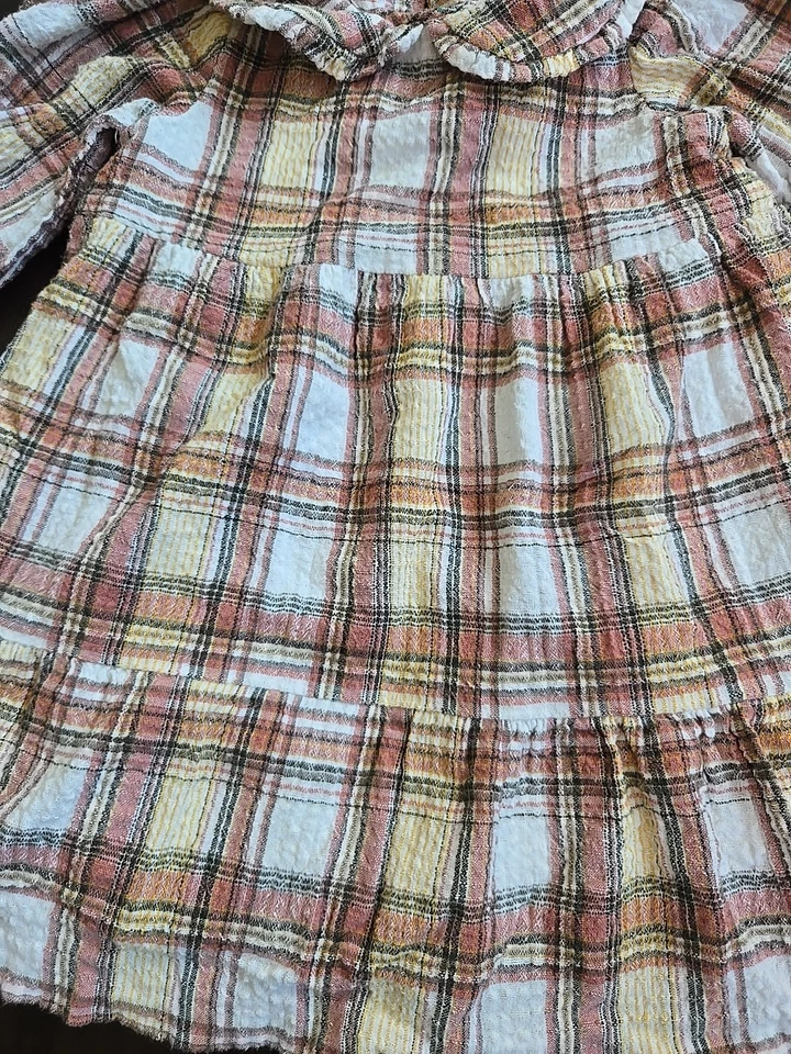 Девочка Zara с длинными рукавами в клетку платье размер 3-4T - Изображение 3 из 4