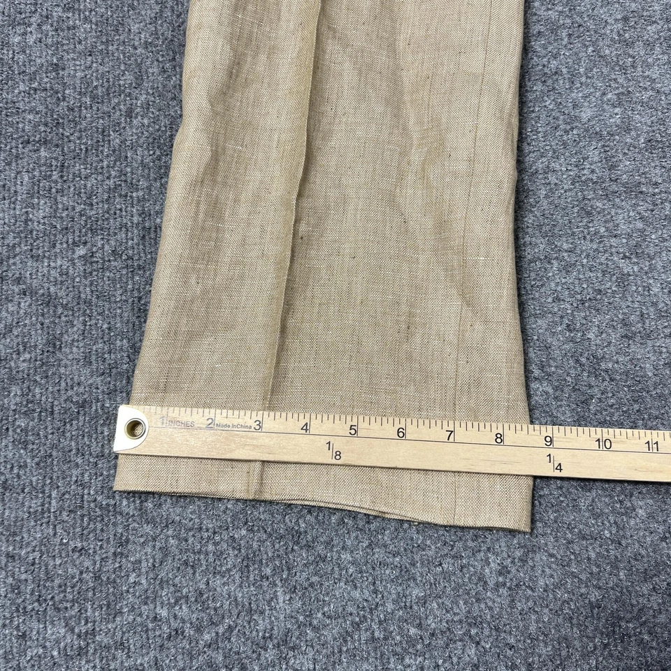 Baird McNutt Murano Zac Pants Mens 34x32 Beige Linen Classic Fit Dress Trousers - Image 2 of 4